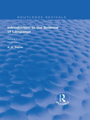 cover image of Introduction to the Science of Language